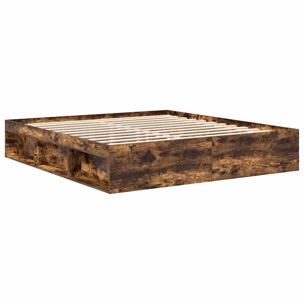 Berkfield Home Super King Size Bed Frame in Smoked Oak Brown, W/D/H: 180 x 200 cm – 3