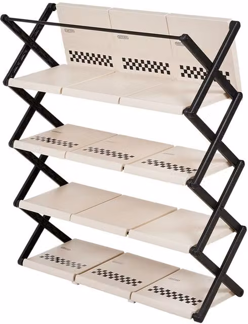 Komore 5-Tier Foldable Plastic Shoe Rack in White