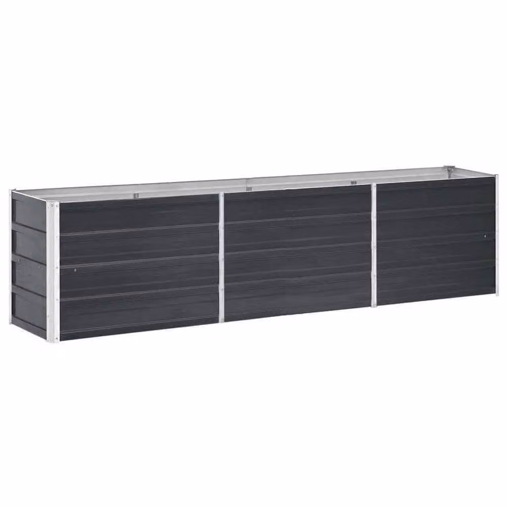 Berkfield Home Garden Galvanised Steel Raised Bed in Anthracite Black, W/D/H: 240 x 40 x 45 cm – 2