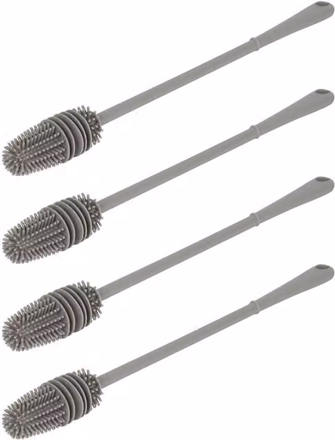 Ashley Grey Wall Mountable Bottle Brush, 33 cm, Pack of 4