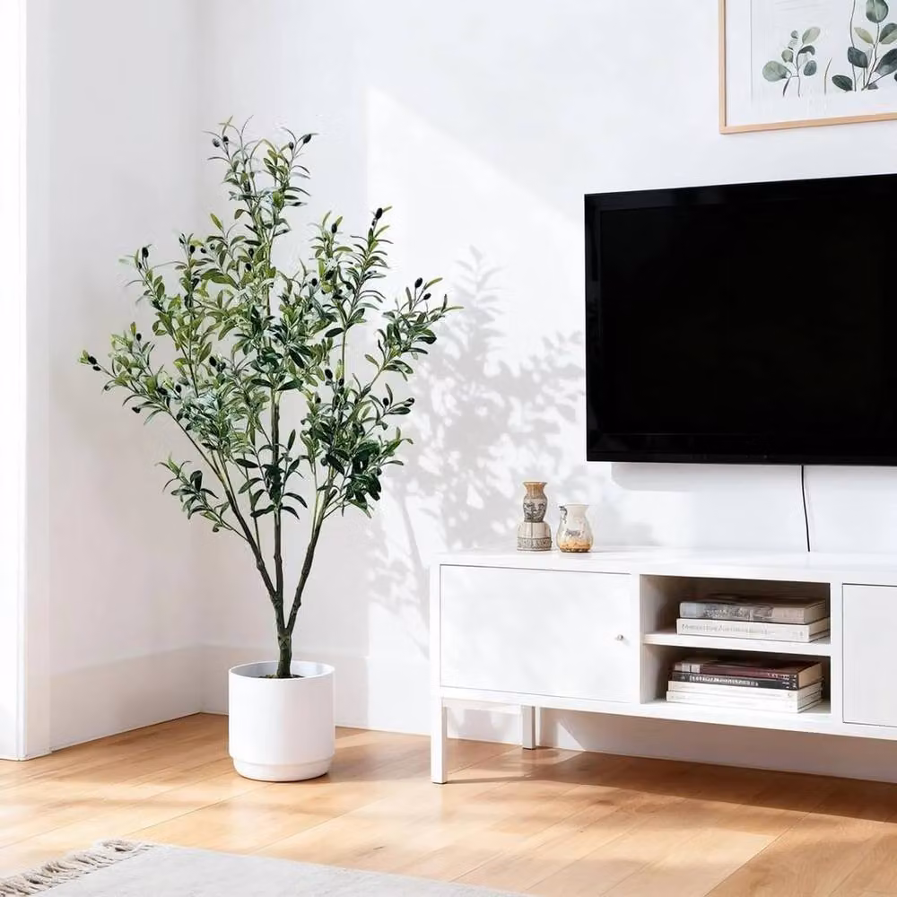 VOGREX 180 cm Artificial Olive Tree in Green and White – 5