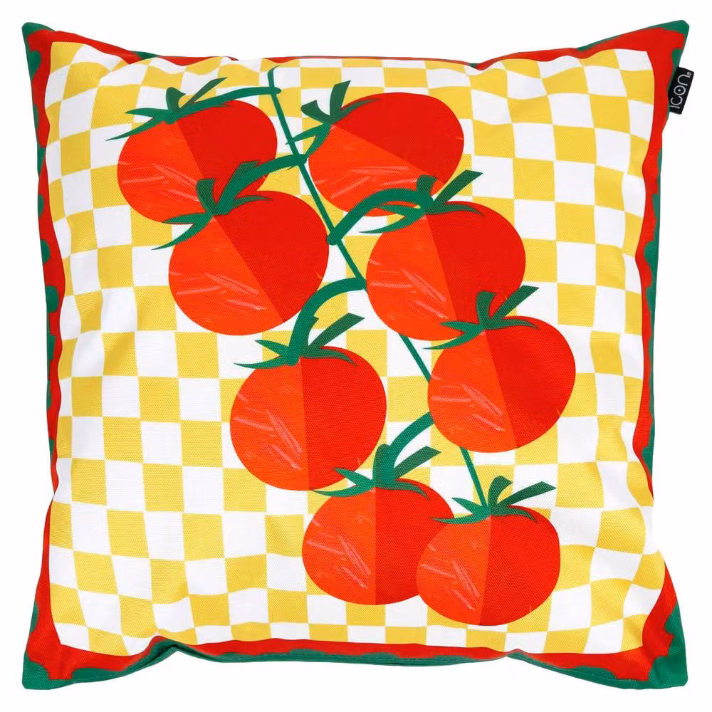 icon Square Tomato Print Cushion in Yellow, W/D/H: 43 x 43 x 43 cm – 2