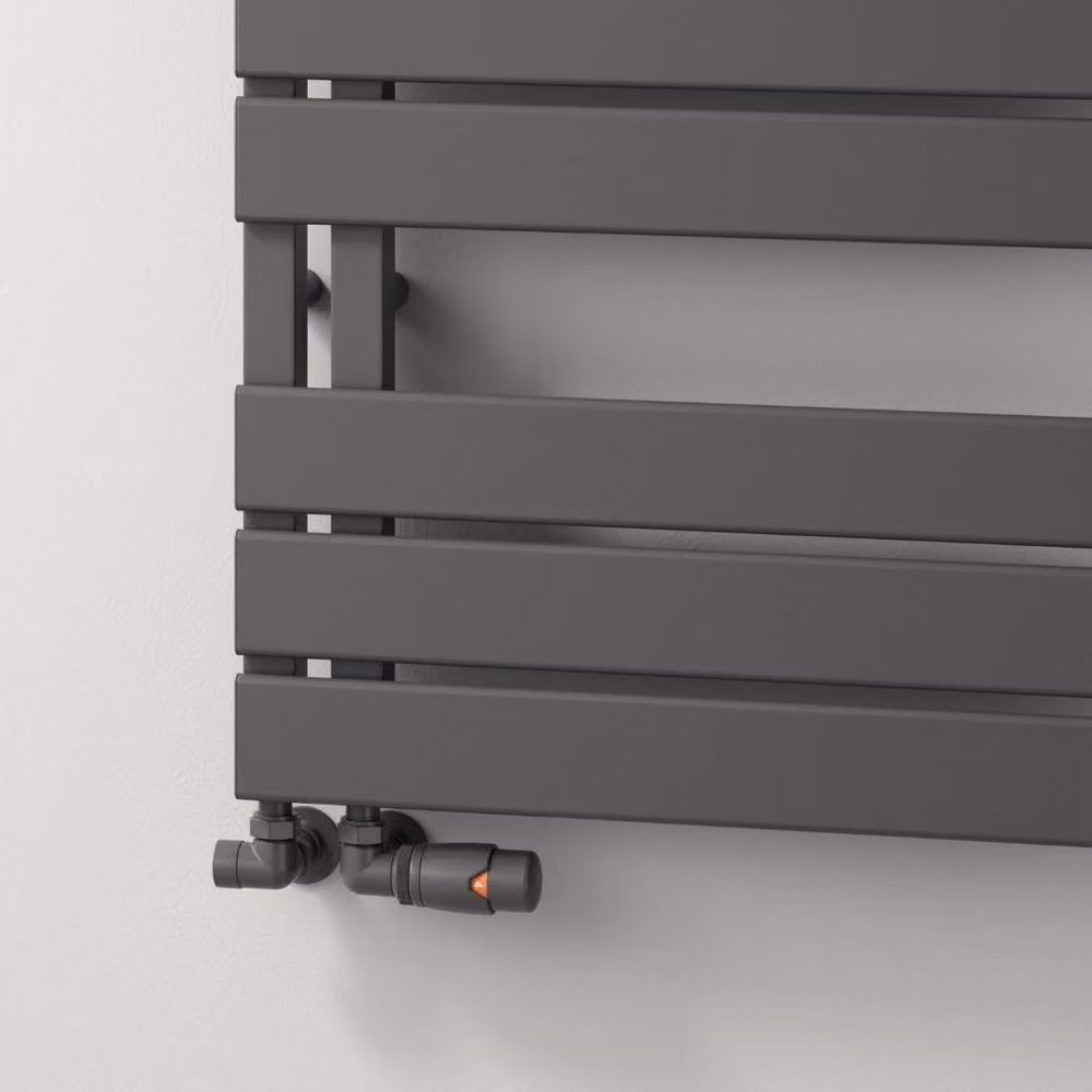 Bathroom Kingdom Vada Anthracite Flat Panel Aluminium Heated Towel Rail, Grey, H: 151 cm, W: 50 cm – 3