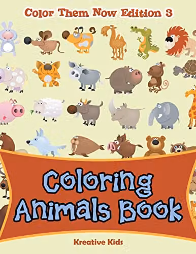 Kreative Kids Colouring Animals Book - Colour Them Now Edition 3, Multicolour