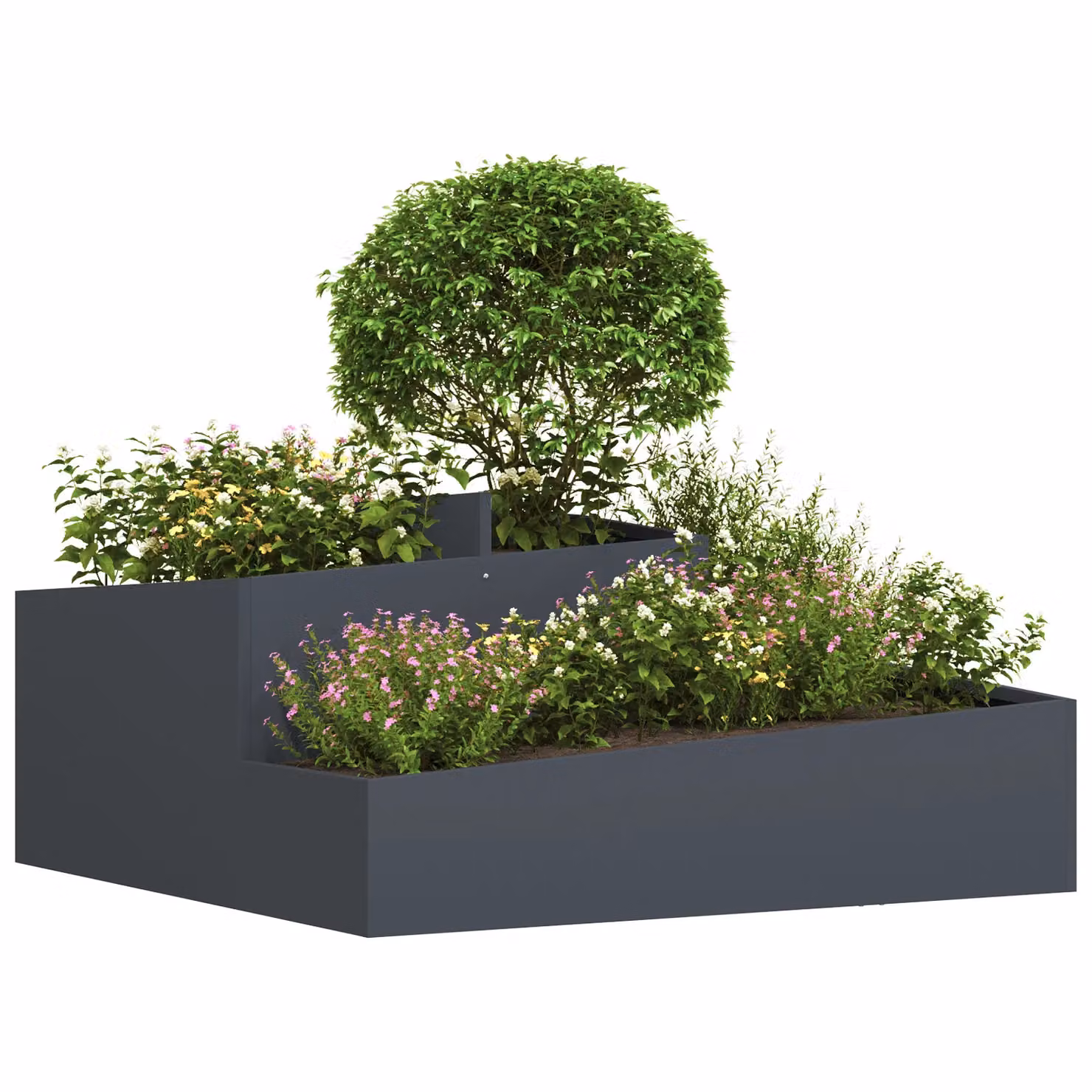 Berkfield Home Anthracite Galvanised Steel Metal Planter Tub – 3