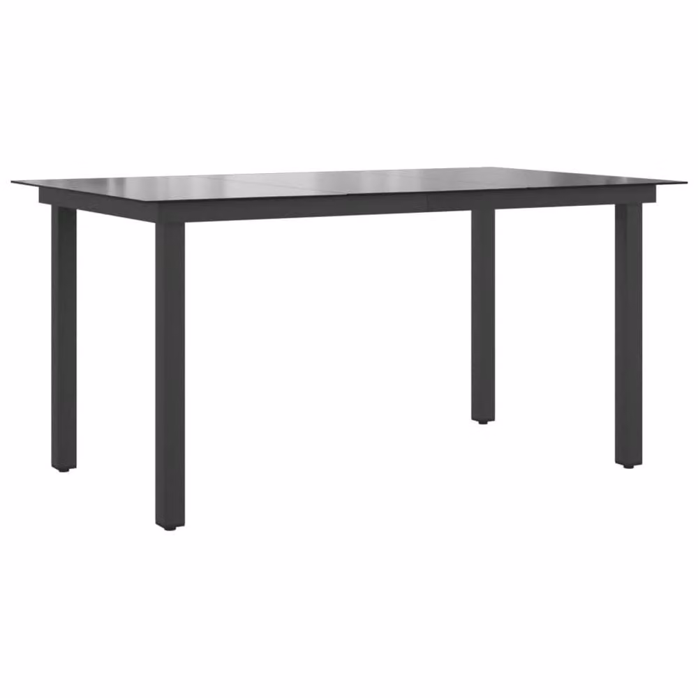 Berkfield Home Modern Extendable Rectangular Garden Table in Black Powder Coated Aluminium and Glass, W: 150 cm, D: 90 cm, H: 74 cm – 2