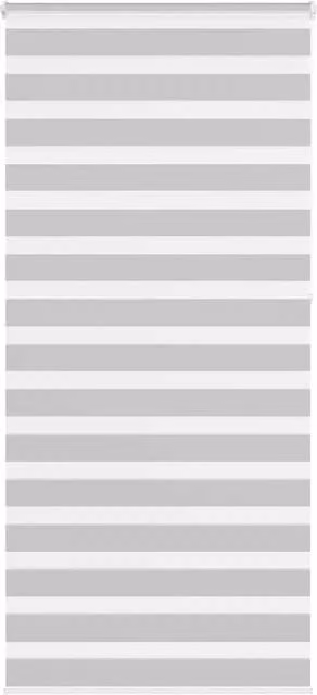 Berkfield Home Zebra Blind in Light Grey, Polyester, W: 110 cm, H: 230 cm