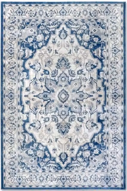 Villeroy & Boch 1869 Gabrielle Rug in Blue Medallion Design, W: 160 cm, D: 235 cm