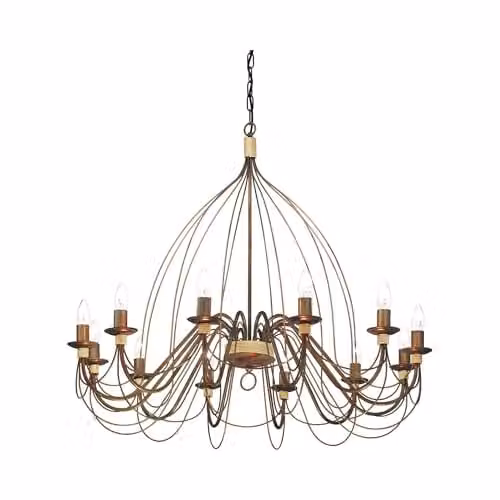 Ideal Lux Court SP12 Brown Metal Ceiling Light with E14 Socket