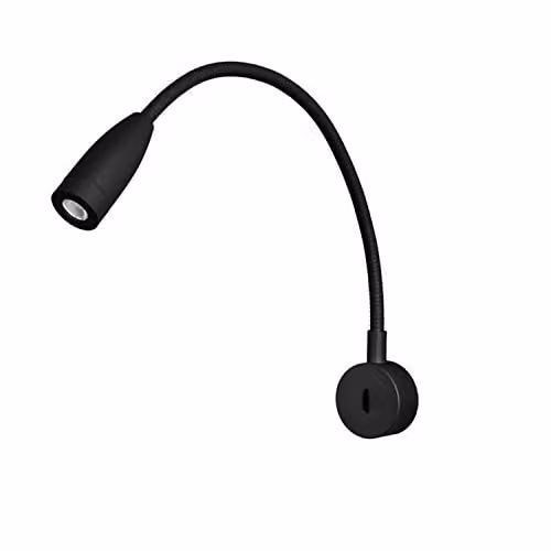 Netlighting LEDS C4 Bed LED Wall Reading Light, Black, 160lm, 3000K Warm White