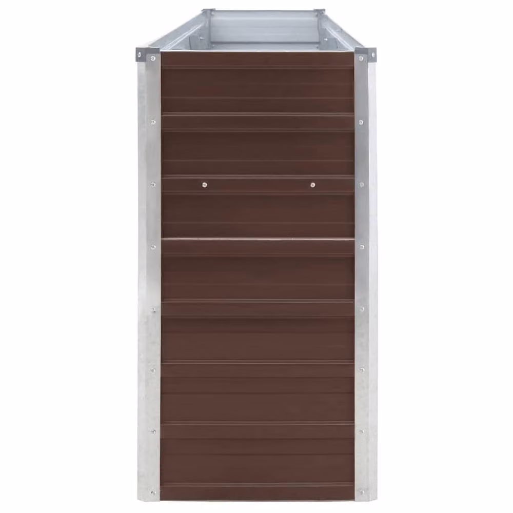 Berkfield Home Raised Garden Bed in Brown Galvanised Steel, W: 320 cm, D: 40 cm, H: 77 cm – 3