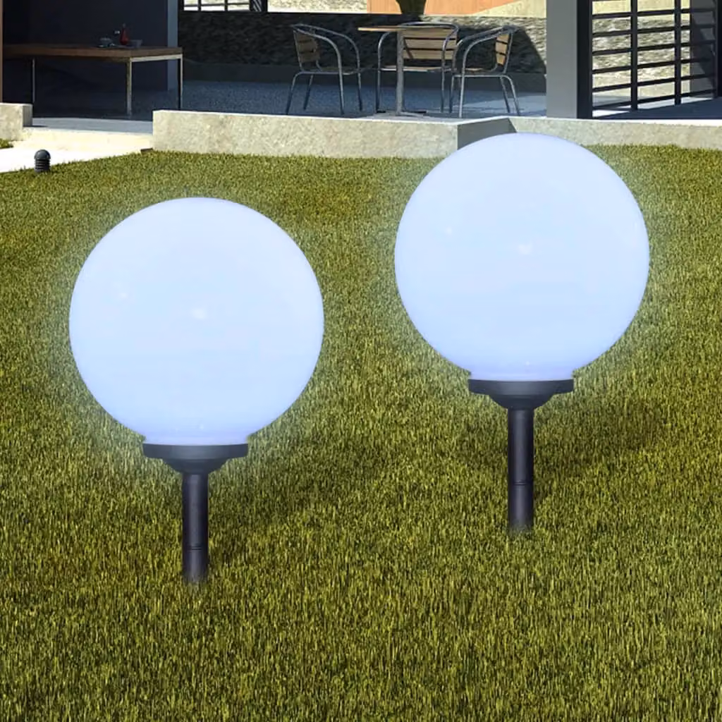 Berkfield Home Solar LED Outdoor Pathway Lamps with Ground Spike, 4 Pack, White, Height: 30 cm – 2