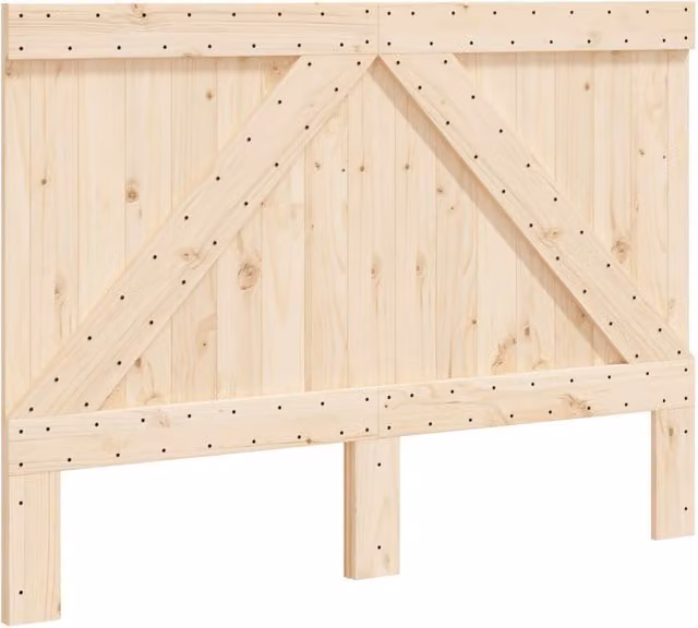 Berkfield Home Rustic Solid Pine Headboard in Light Brown, W: 140 cm, H: 104 cm – 1