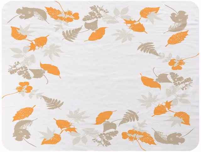 Benjamin Tate Design Orange and Grey Autumn Leaves Floral Fleece Blanket, W/D/H: 120 x 150 cm – 2
