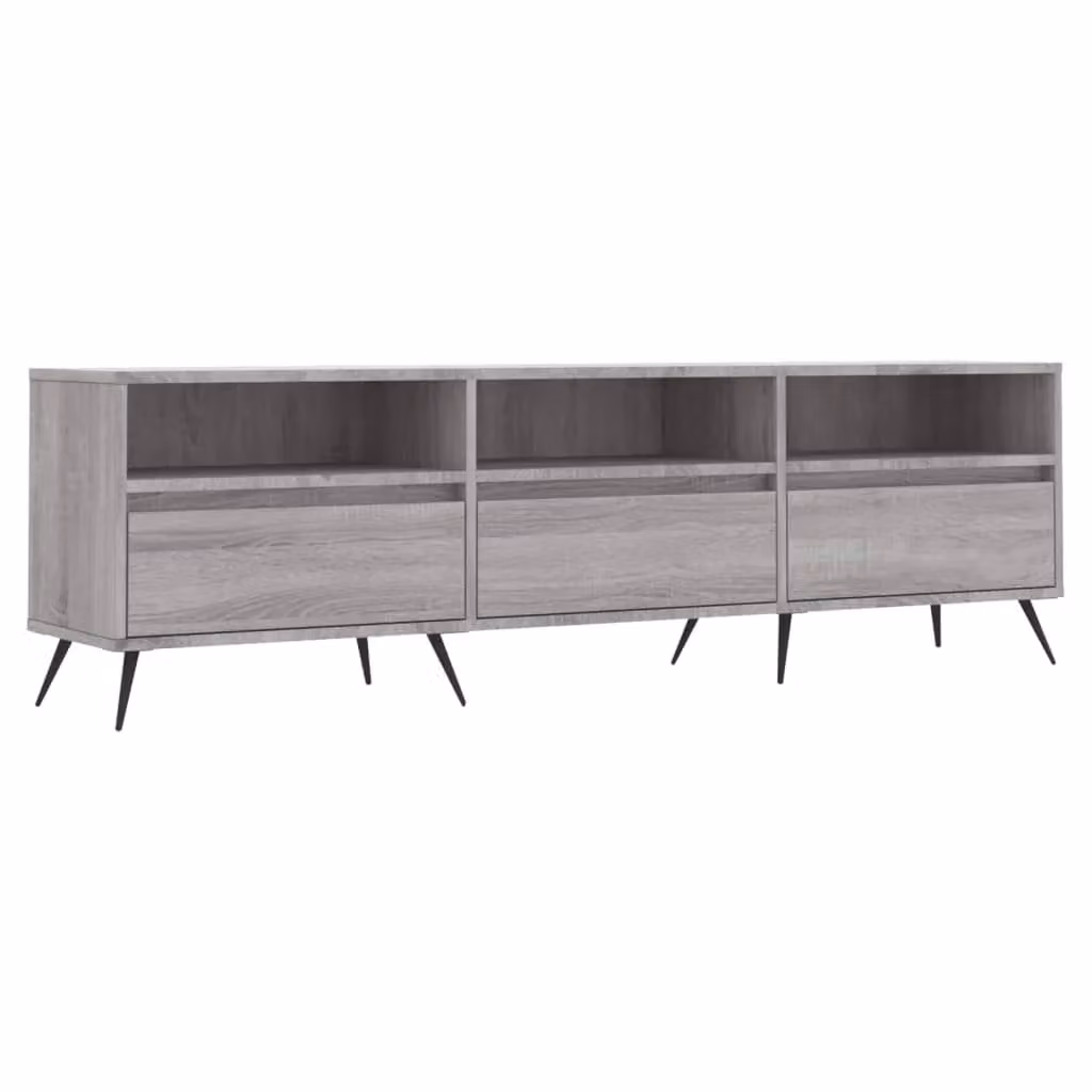 Berkfield Home Modern Grey Sonoma TV Cabinet in Engineered Wood, W: 150 cm, D: 30 cm, H: 44.5 cm – 2