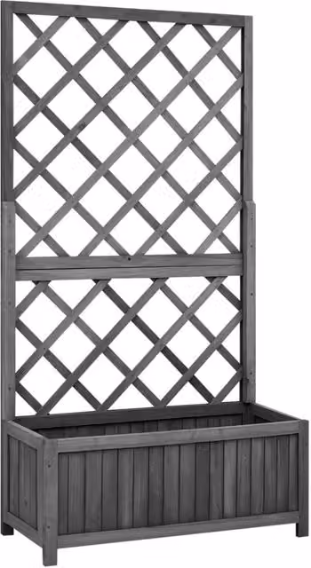 Berkfield Home Garden Trellis Planter in Black Solid Firwood, W/D/H: 70 x 30 x 135 cm – 1