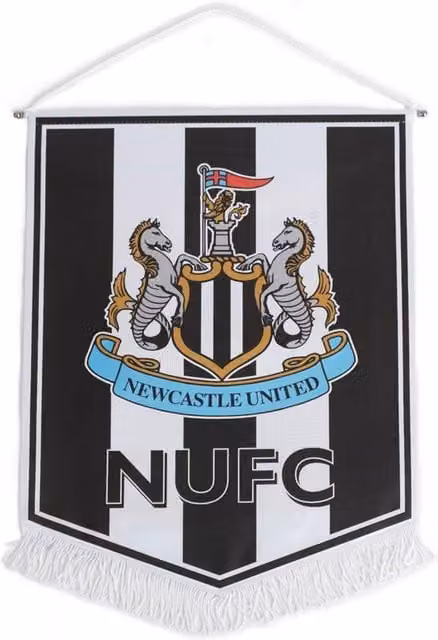 Newcastle United FC Crest Textile Hanging Pennant in White, Black and Grey