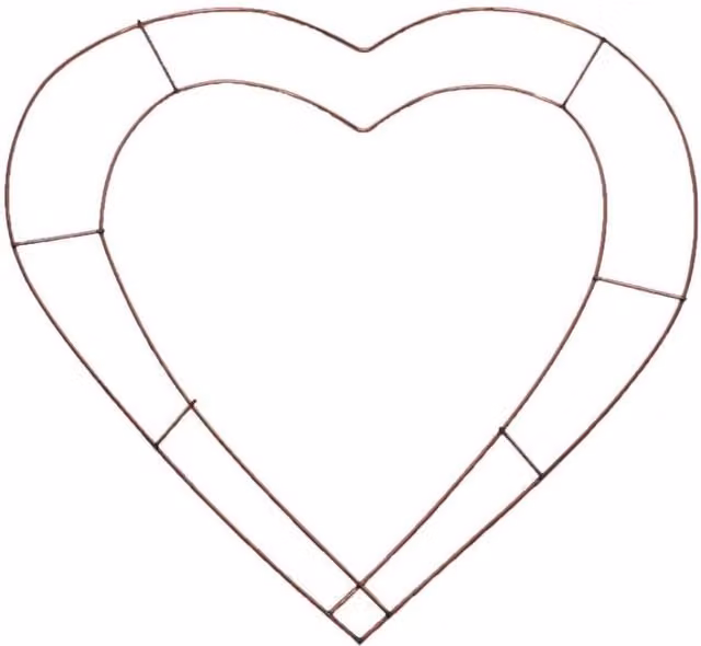 KDMD Open Heart Wire Frame Metal Decoration in Bronze