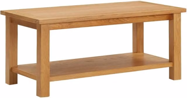 Berkfield Home Solid Oak Coffee Table in Brown, W/D/H: 90 x 45 x 40 cm