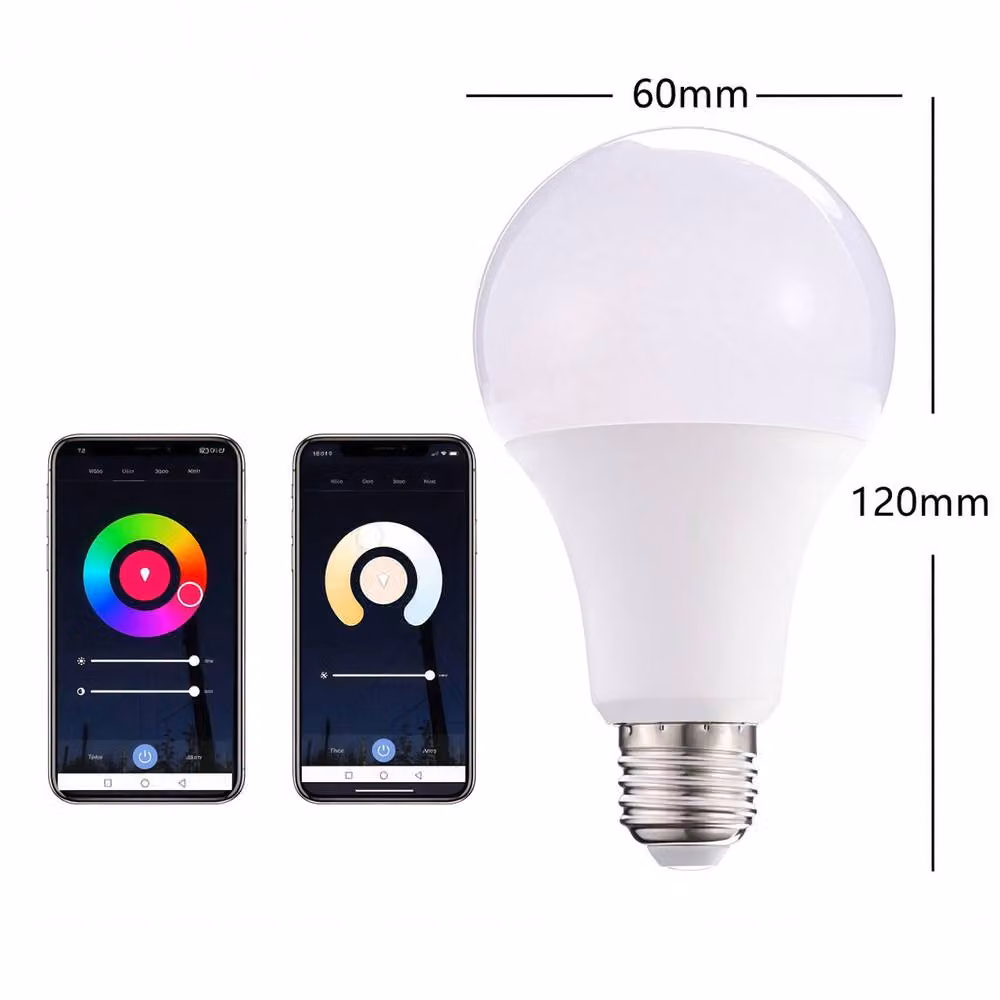 Lovii Smart LED Bulb 2-Pack, White and Multicolour, WiFi and Bluetooth Dual Mode with APP Control, Dimmable RGBW E27 Bulbs – 2