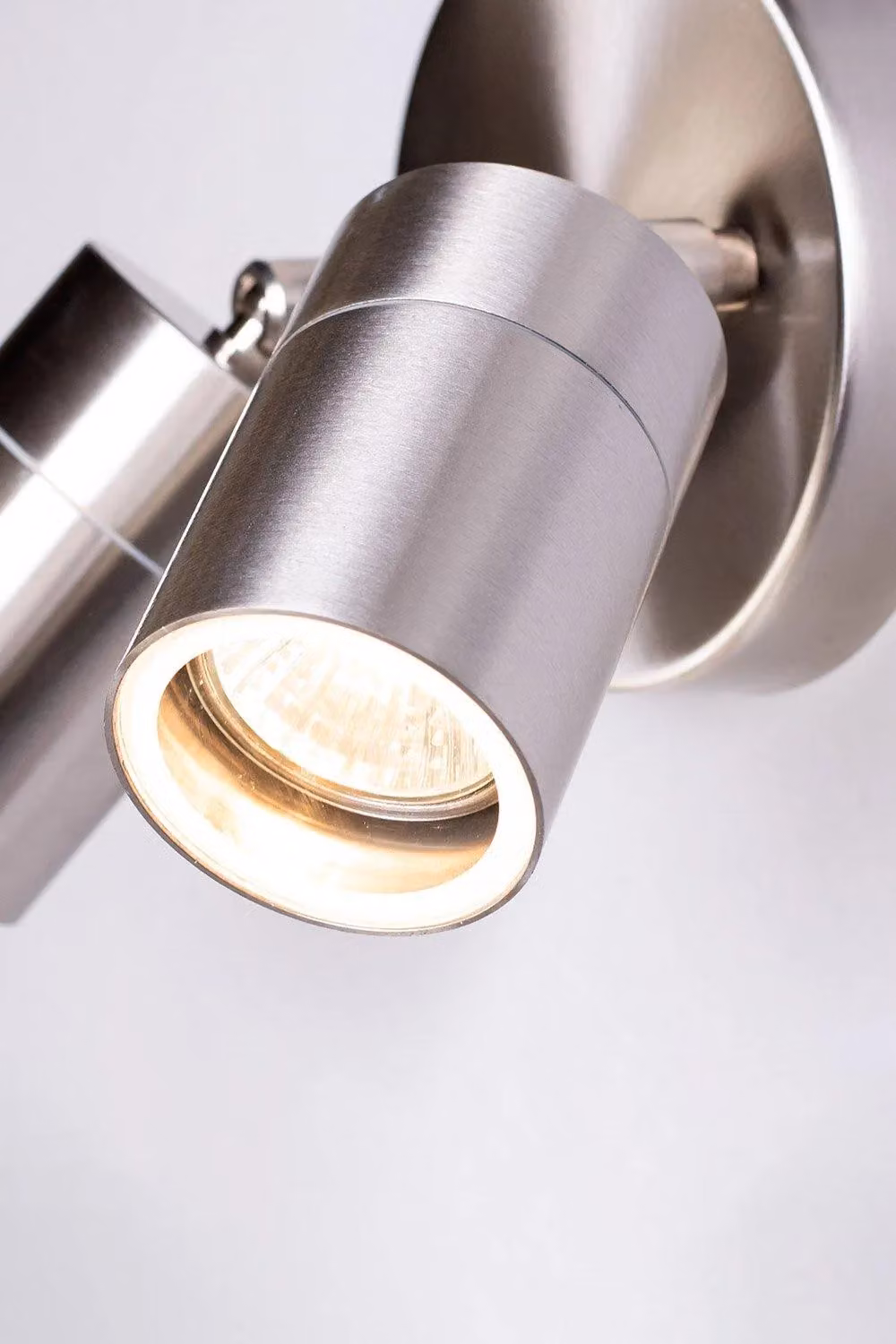 BHS Lighting Twin Jared Adjustable Stainless Steel Outdoor Wall Light in Metallic Silver – 2