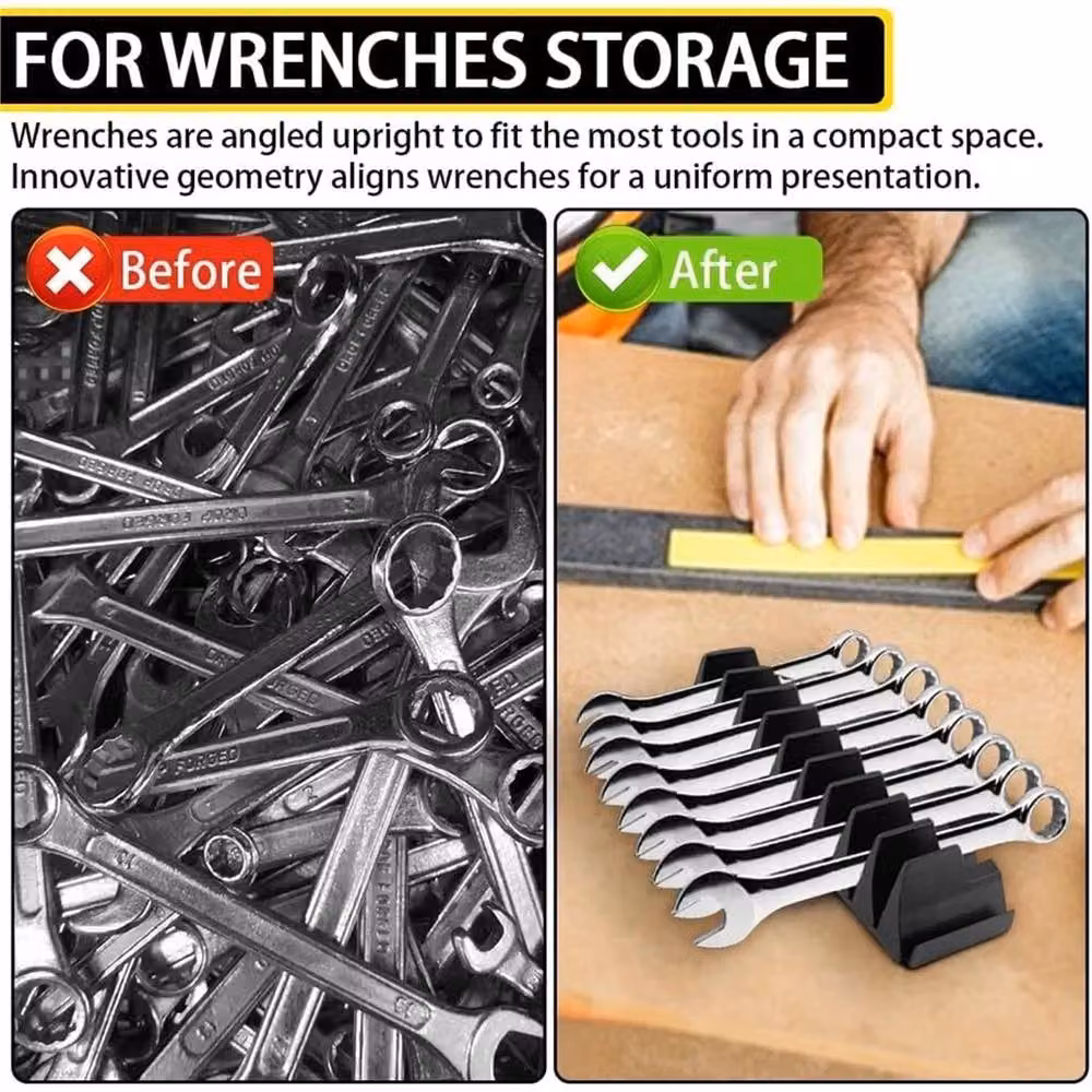 Nordara 80-Piece Magnetic Wrench Organizer and Portable Tool Storage Shelf in Black – 5