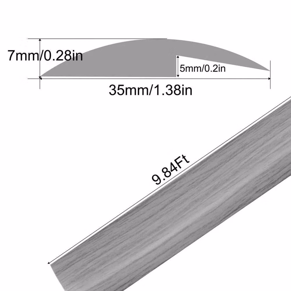 NESTLUNE Grey Self-Adhesive PVC Laminate Carpet Floor Edging Transition Bar, W: 52 cm, L: 1000 cm – 2