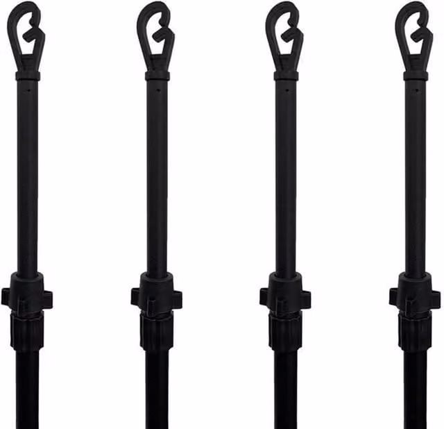 SPETLEK 4x Clothes Washing Line Prop Poles in Black
