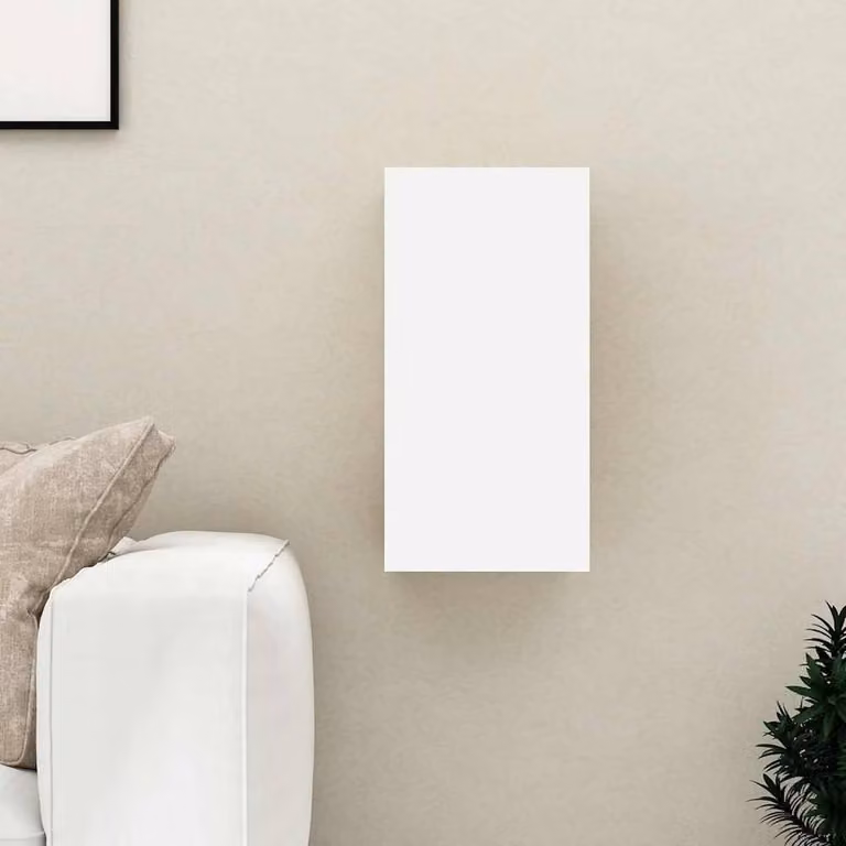 Berkfield Home Wall Mounted TV Cabinet in White and Sonoma Oak, W/D/H: 60 x 30 x 30 cm