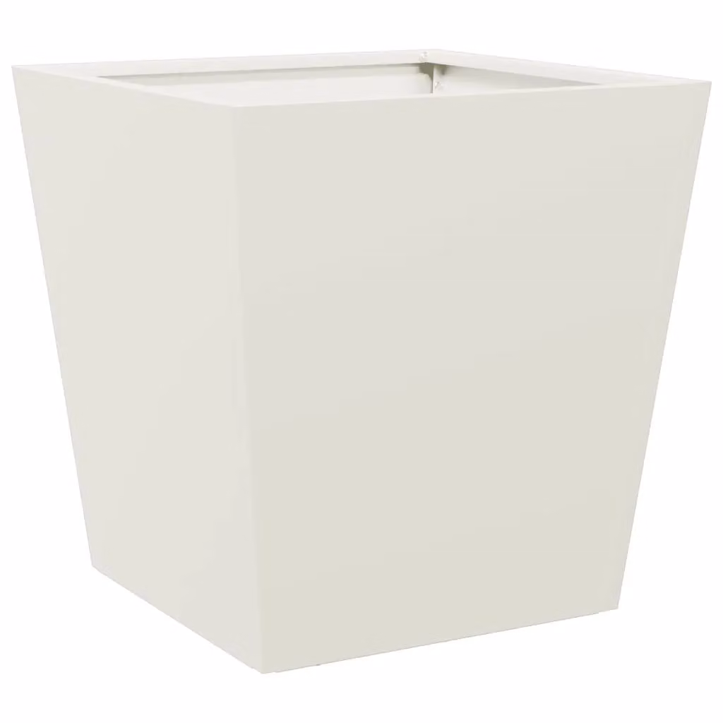 Berkfield Home Steel Garden Planter Tub, White, W/D/H: 40 x 40 x 40 cm – 2