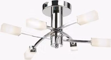 Perch & Parrow Addie Chrome Ceiling Light with Transparent Glass and Dimmable LED