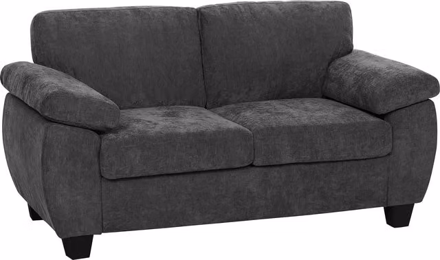 HOMCOM 2 Seater Chenille Loveseat Sofa, Dark Grey, Width: 156 cm