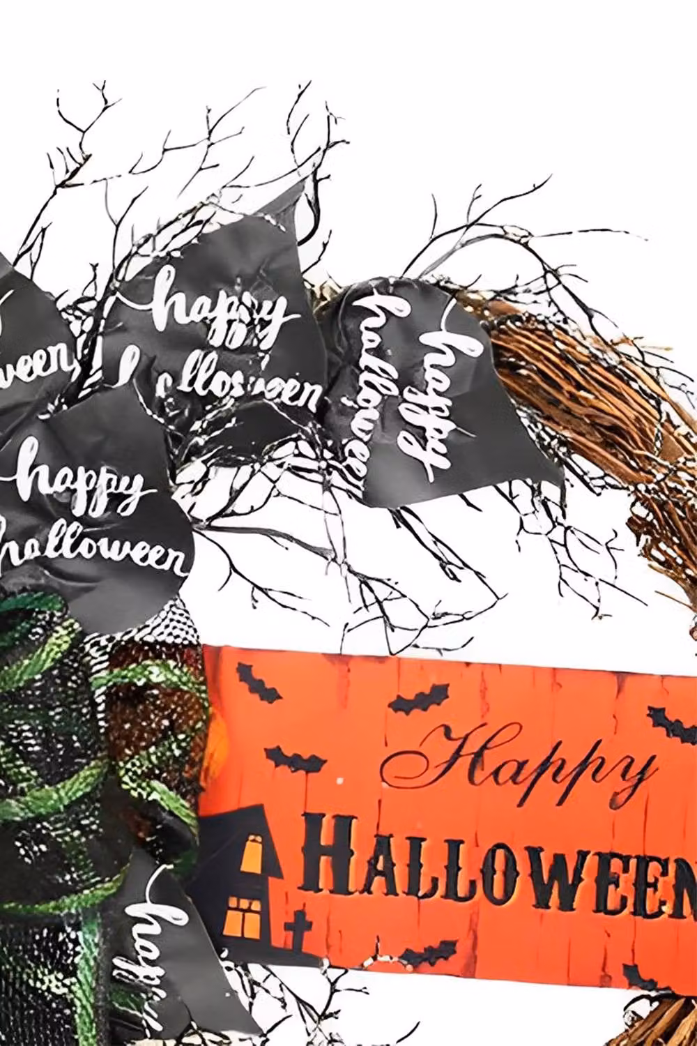 Garden Sanctuary Multicolour Halloween Hanging Wreath with Bows – 4