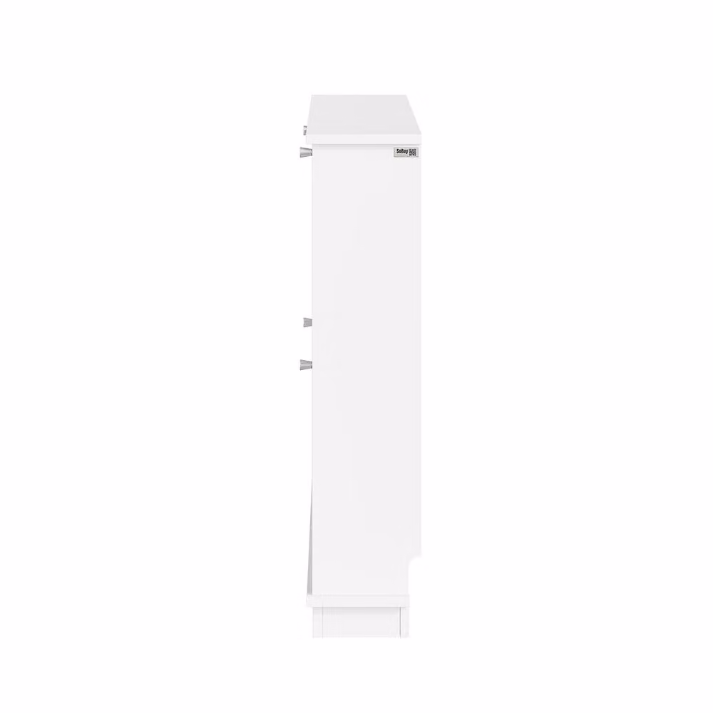 SoBuy Classic White MDF Flip-Door Shoe Cabinet with Tilting Compartments – 2