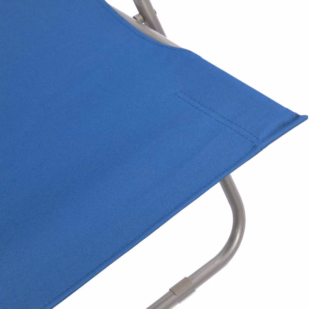 Berkfield Home Durable Folding Beach Chairs, 2 Pack, Blue Steel and Oxford Fabric – 4
