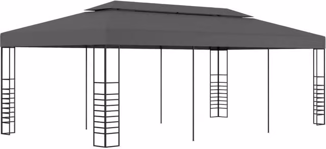 Berkfield Home Anthracite and Black Hip Style Gazebo Marquee, W: 600 cm, D: 300 cm, H: 270 cm