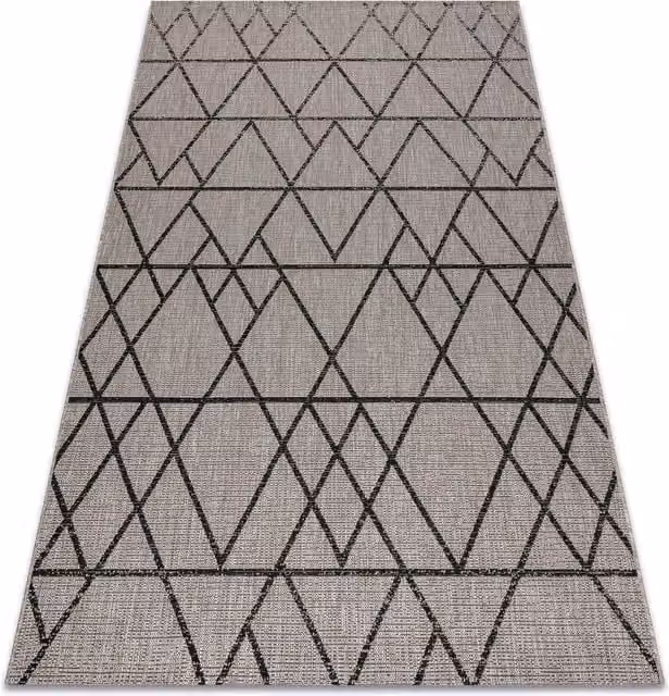 RugsX Floorlux Geometric Grey Modern Rectangular Rug W: 80 cm, L: 150 cm – 1