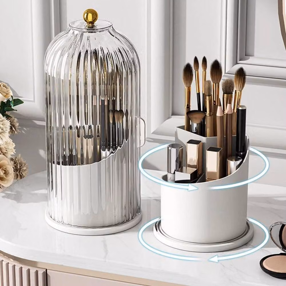 KORVIXA Rotating Makeup Brush Storage Box in White – 3