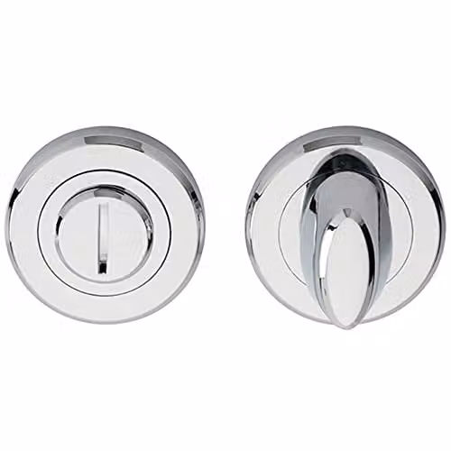 Loops Thumbturn Lock and Release Handle with Bevelled Edge and Concealed Fix in Polished Chrome Silver