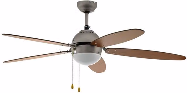Loops Remote Control Ceiling Fan and Light in Silver with 1 x 60W E14 Bulb – 1