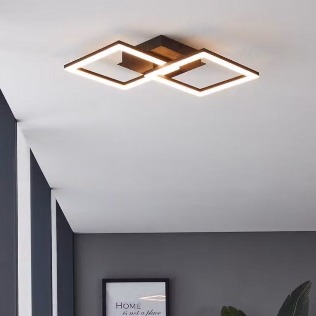 Eglo Connect.z Paranday-Z Smart LED Ceiling Lamp, Black, W/D/H: 52 x 52 x 21.5 cm – 2