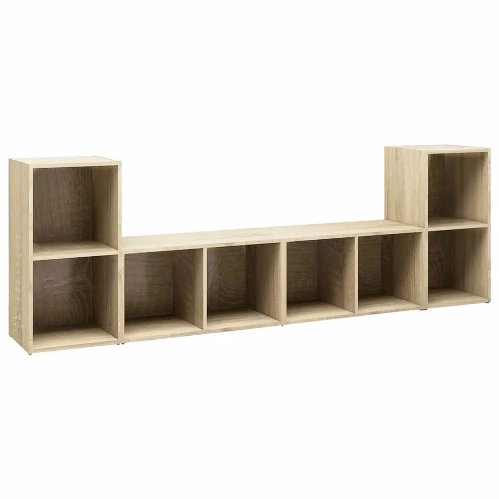 Berkfield Home 4-Piece Sonoma Oak TV Cabinets in Brown, W/D/H: 72 x 35 x 36.5 cm – 2