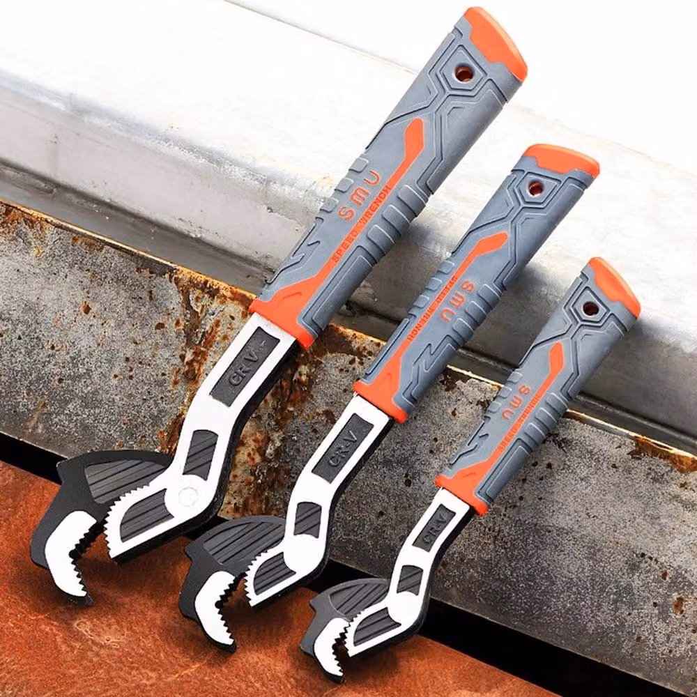 Kelvenix 8 inch Universal Self Tightening Multi-Size Spanner Wrench, Grey – 3