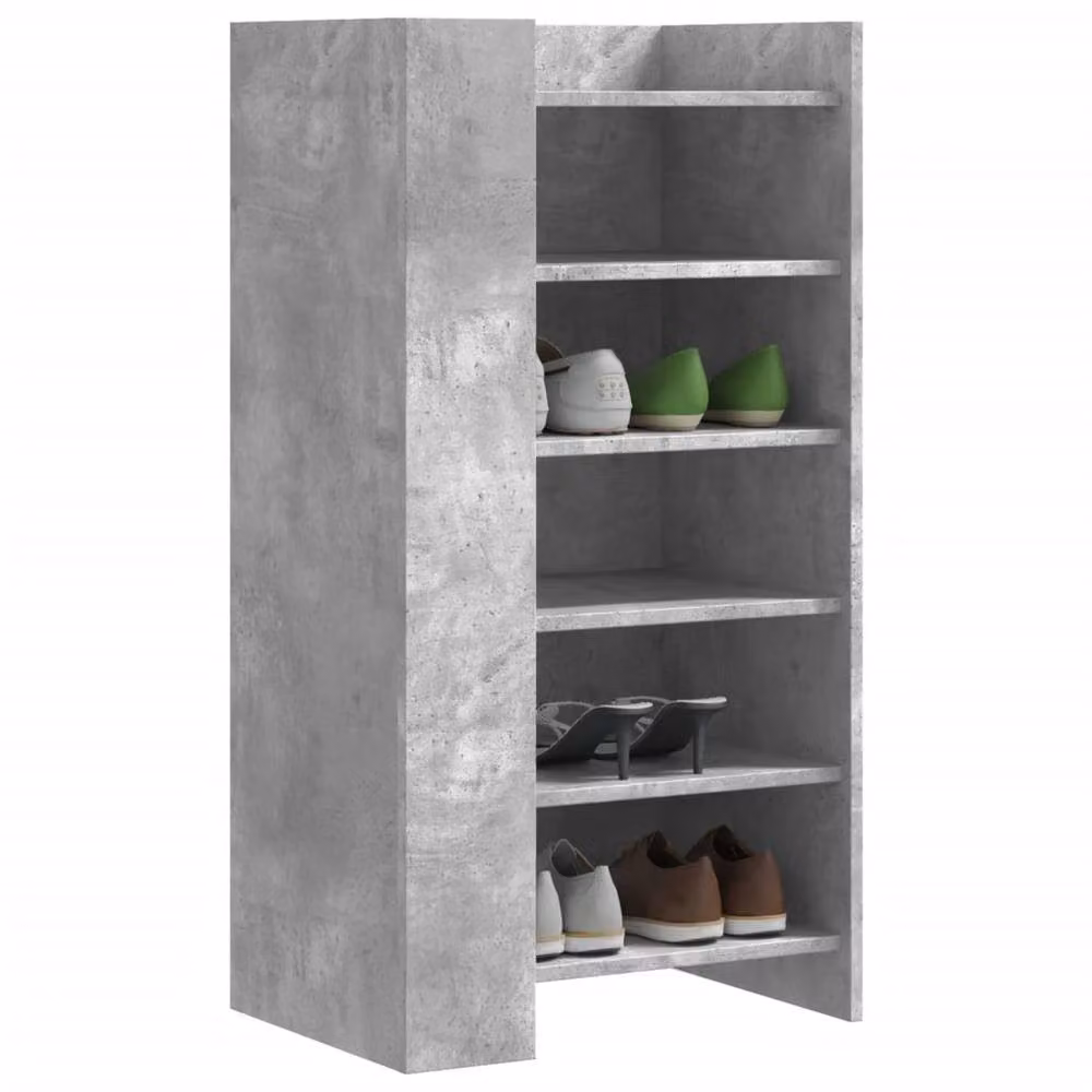 Berkfield Home Shoe Cabinet in Concrete Grey, W/D/H: 52 x 37.5 x 100 cm – 2