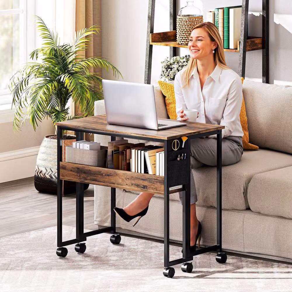 Rolipo Brown Drop Leaf Writing Desk – 7