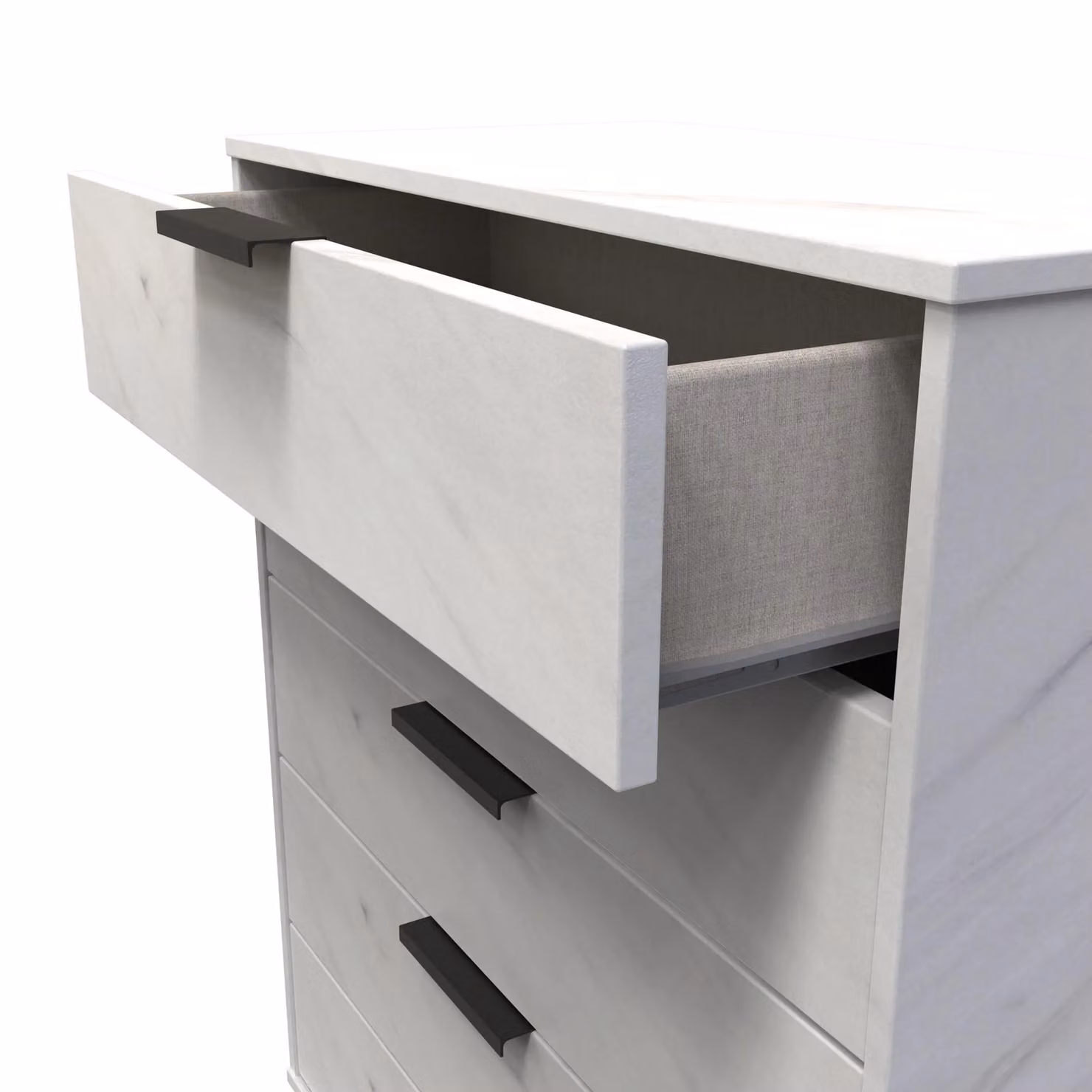 Ready Assembled 2 U Fuji 5 Drawer Chest in Off-White – 2