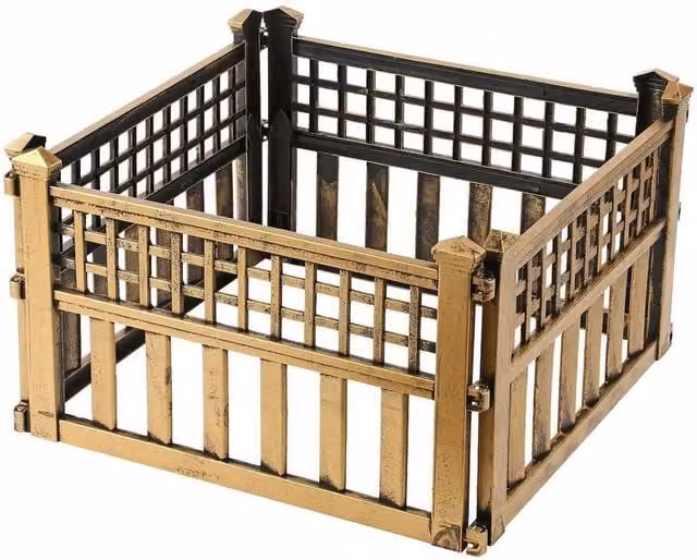 NESTLUNE Pack of 8 Bronze Plastic Garden Lawn Edging Fence Panels, W: 100 cm, H: 100 cm