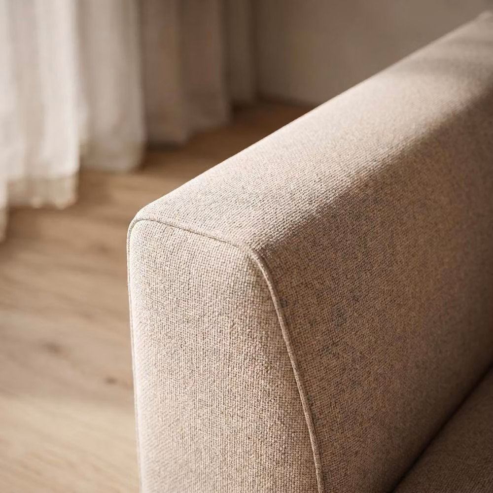 Abakus Direct Tokyo Large L-Shape Corner Sofa in Cream Brushed Tweed Fabric with Deep Seats – 2