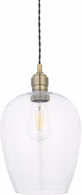 Netlighting LIVORNO Dimmable Single Pendant Ceiling Lamp with Yellow Transparent Glass and Brass or Chrome Finish