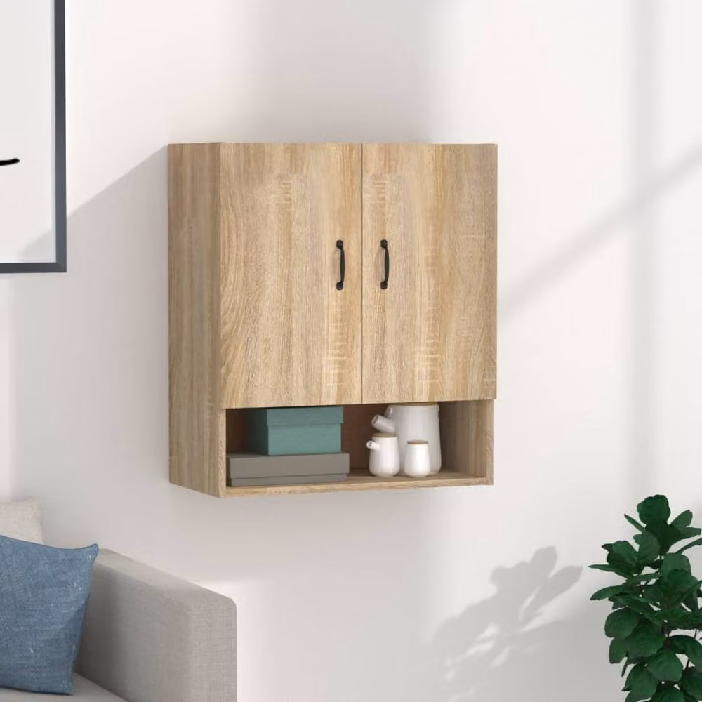 Berkfield Home Sonoma Oak Wall Cabinet in Brown, W/D/H: 60 x 31 x 70 cm – 2